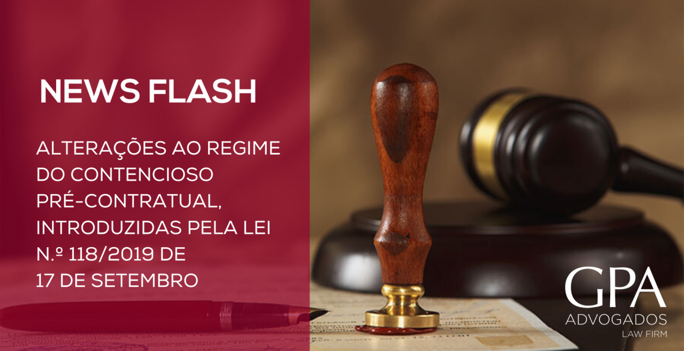 News Flash – Alterações ao regime do contencioso pré-contratual