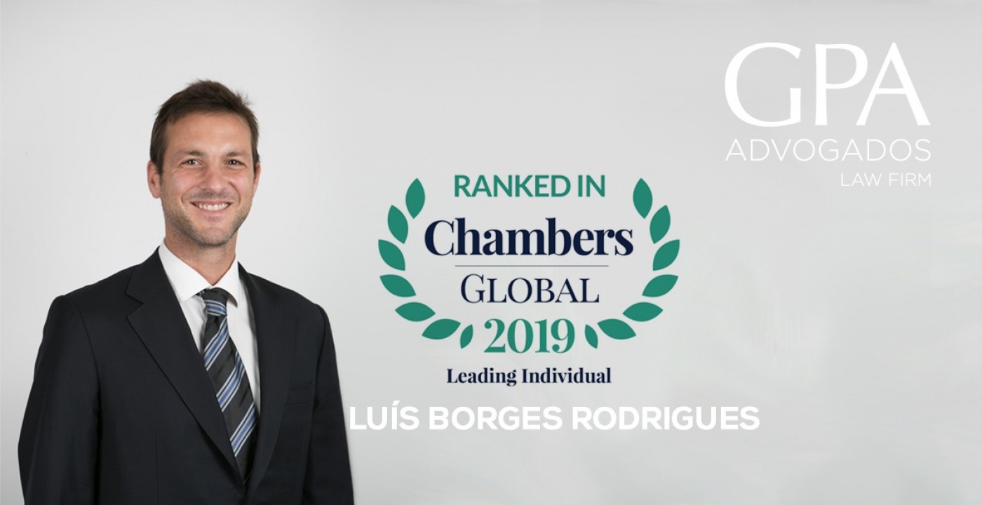 Luís Borges Rodrigues, ranked lawyer in Chambers & Partners 2019 