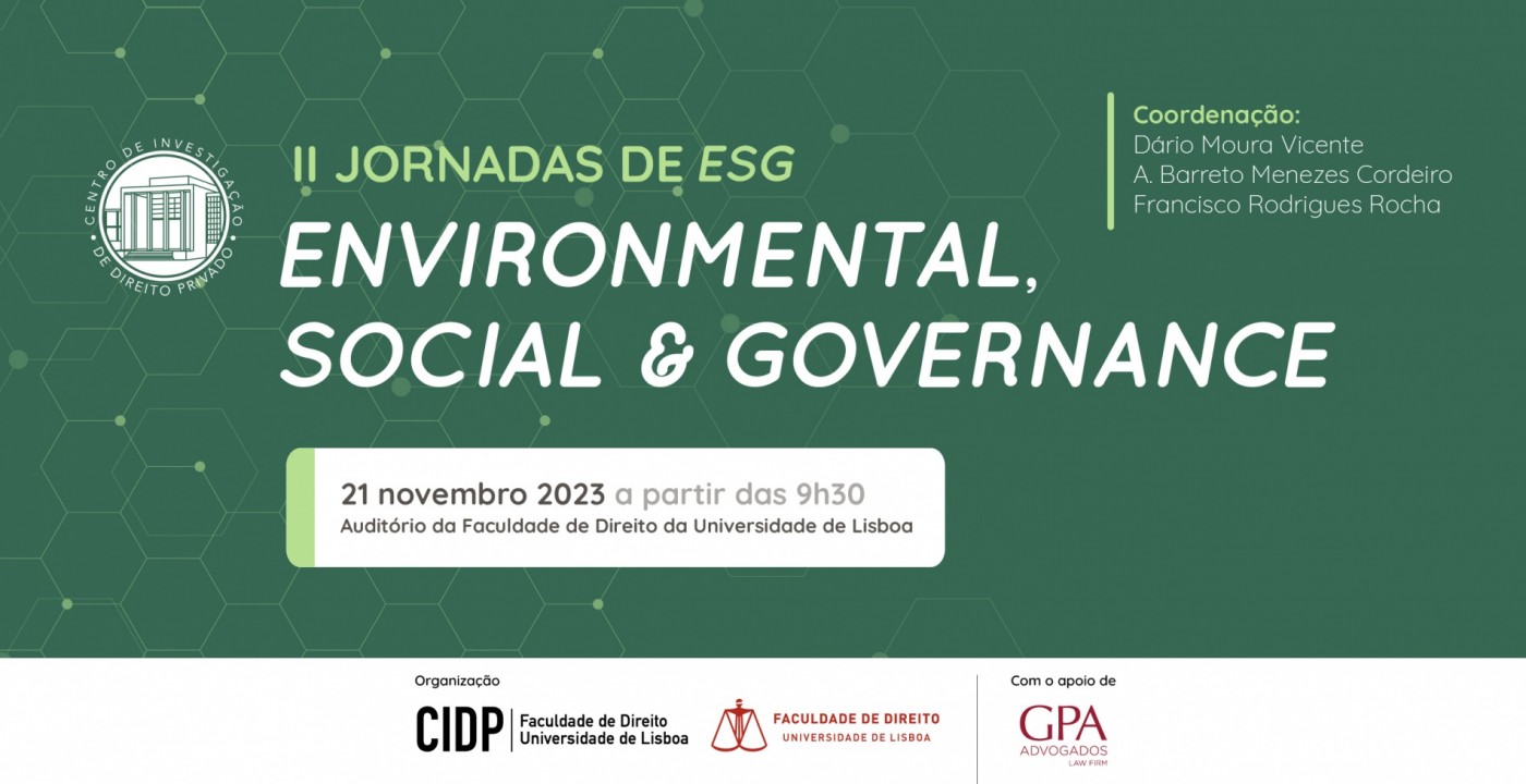 GPA Advogados apoia as II Jornadas de ESG organizadas pelo CIDP e pela FDUL