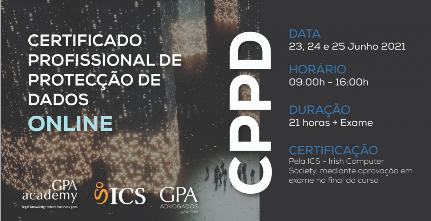 Curso Online em Proteção de Dados da GPA Academy com certificação internacional da Irish Computer Society - Inscrições abertas